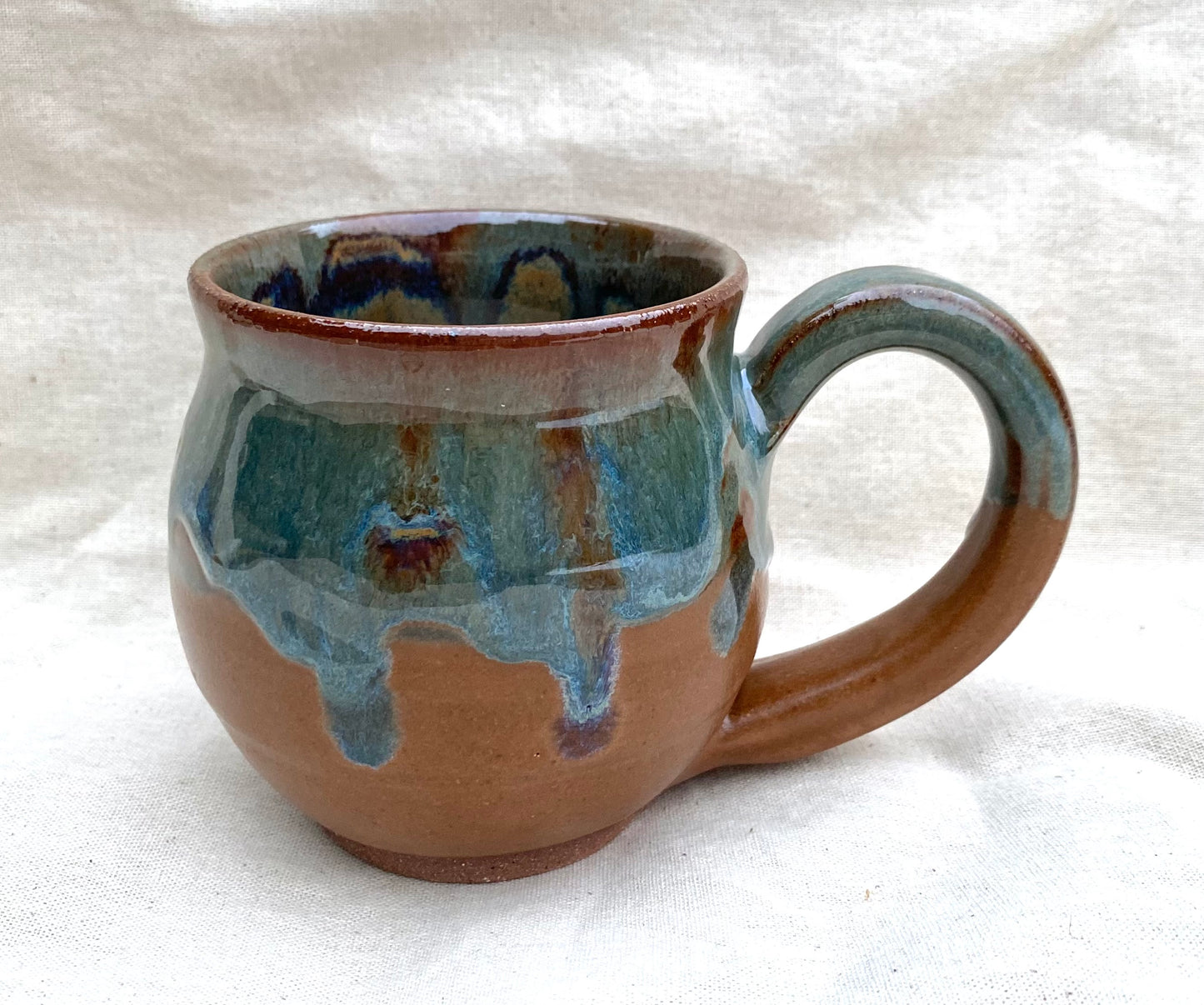 Small Mug - Brown & Turqouise