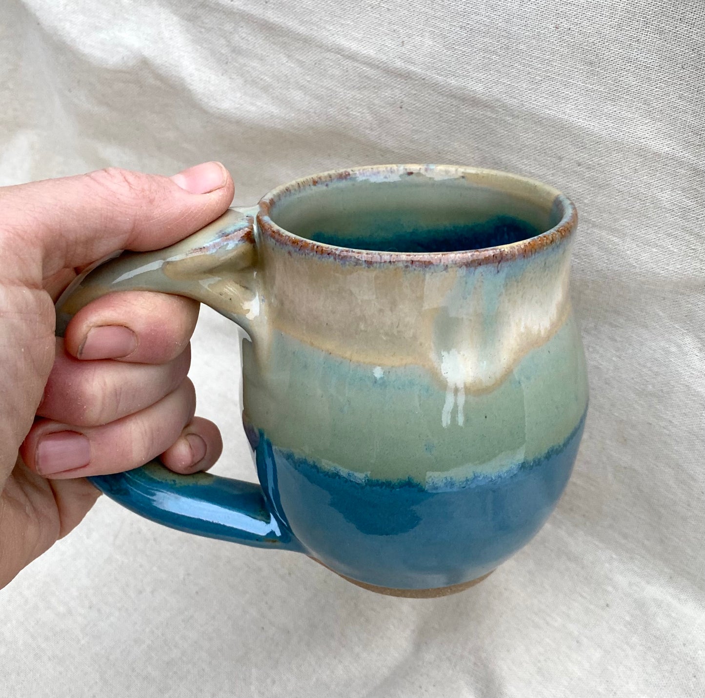 Small Mug - blue & cream