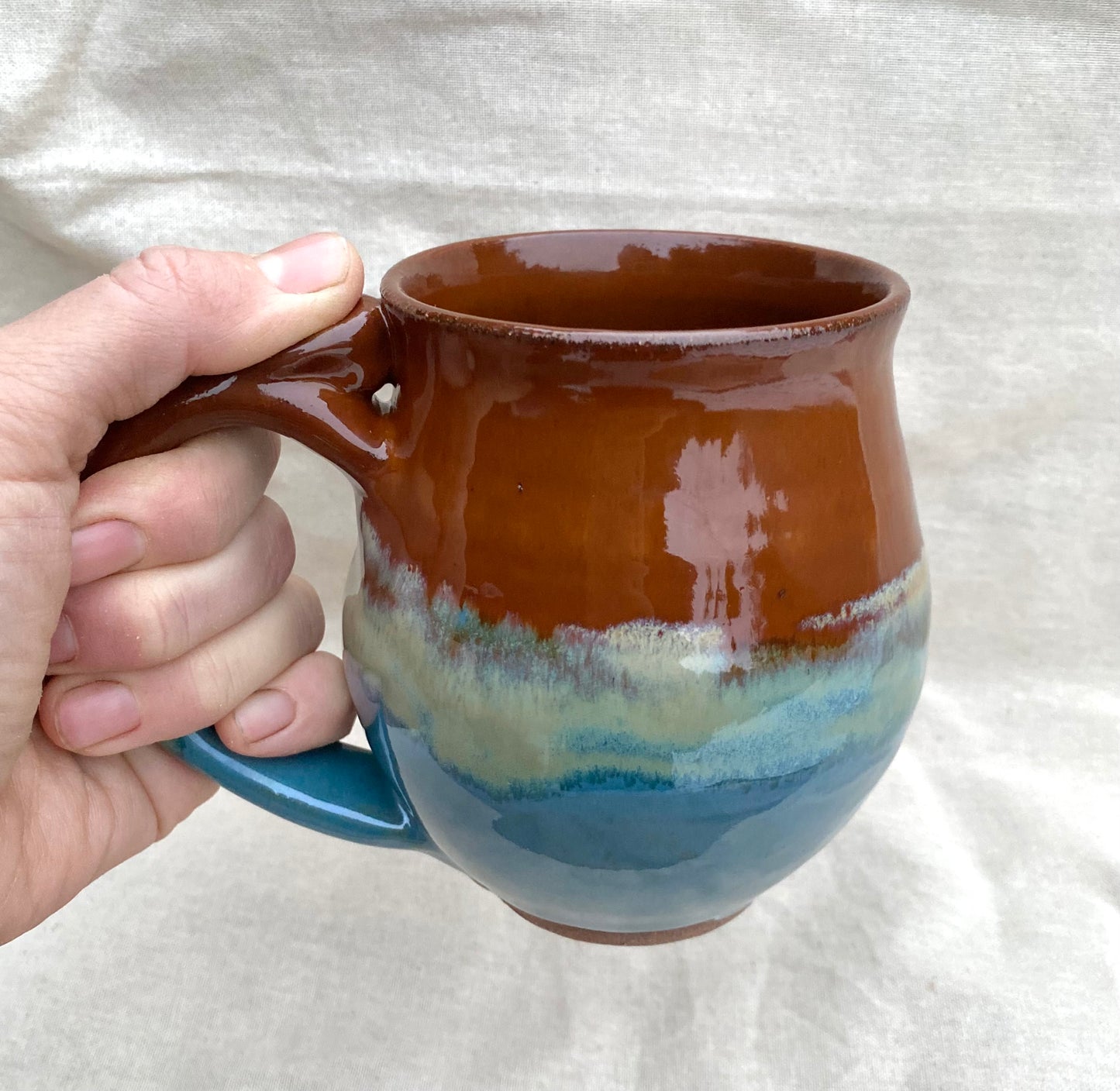 Large Mug - blue & autumn