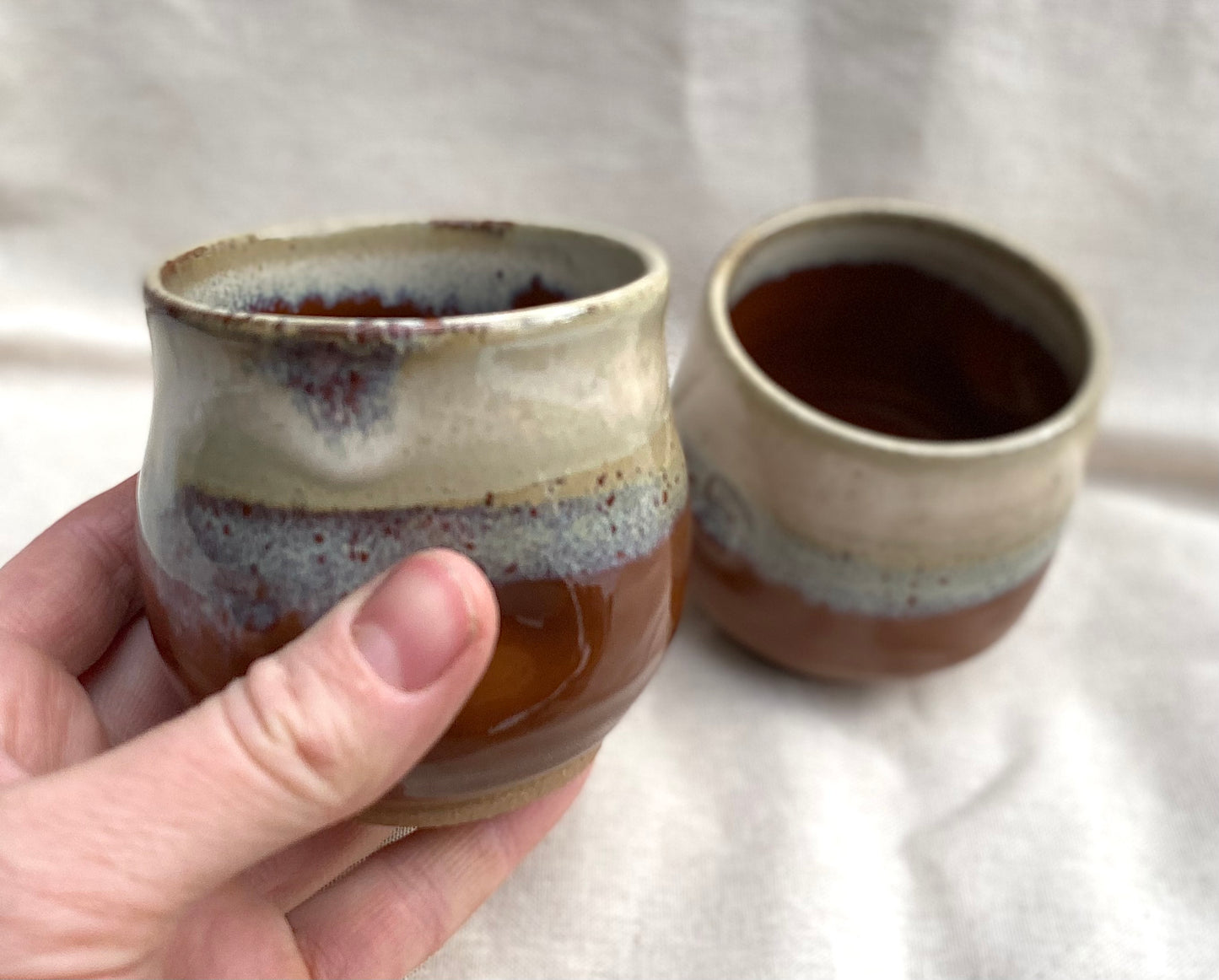 Set of 2 tumblers -burnt orange & cream