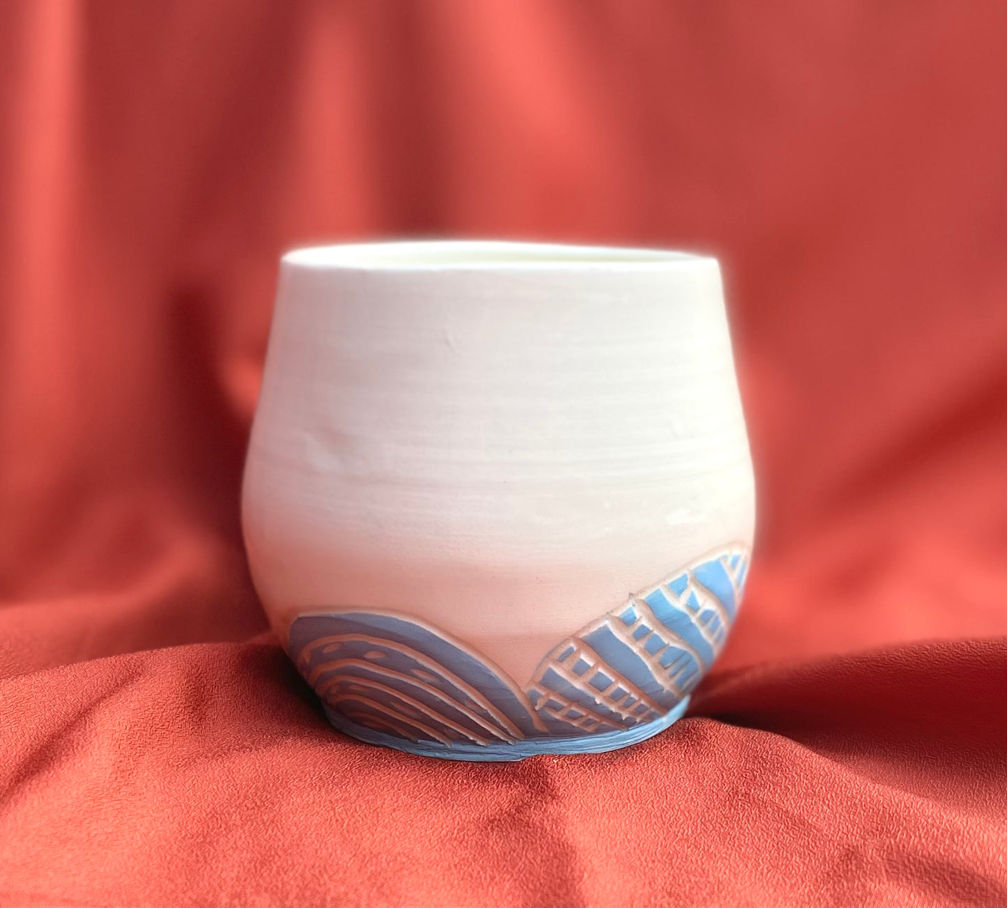 Tumbler with Sgraffito Carving