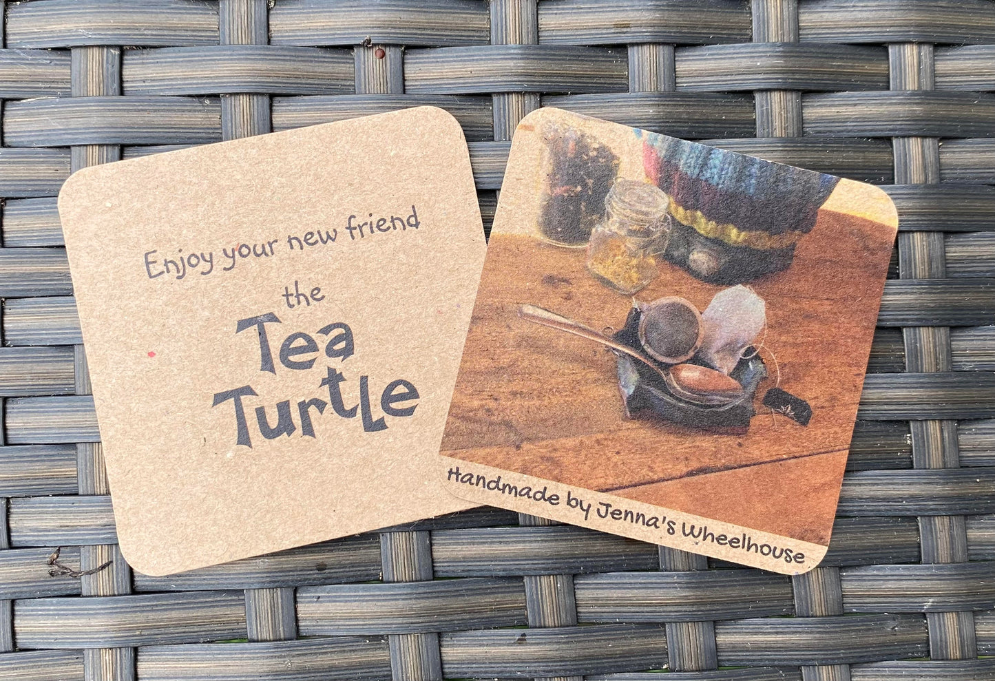 One Tea Turtle -burnt orange & cream