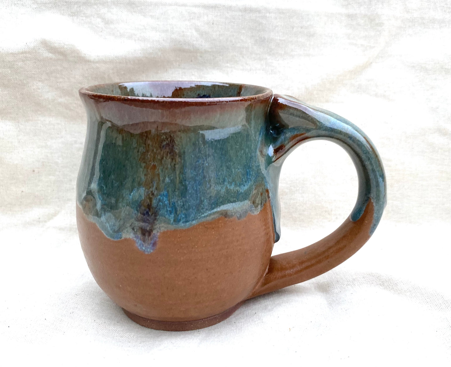 Large Mug - Brown & turqouise