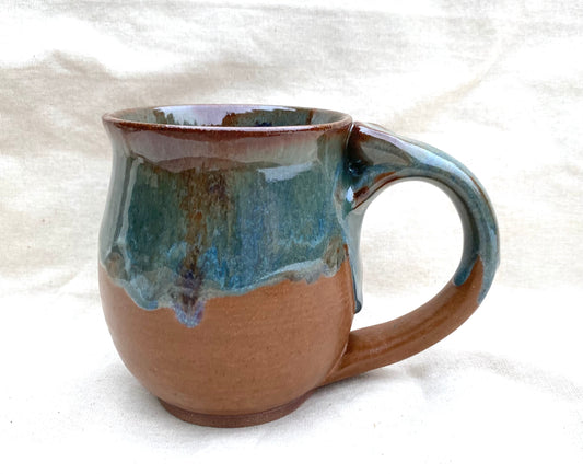 Large Mug - Brown & turqouise