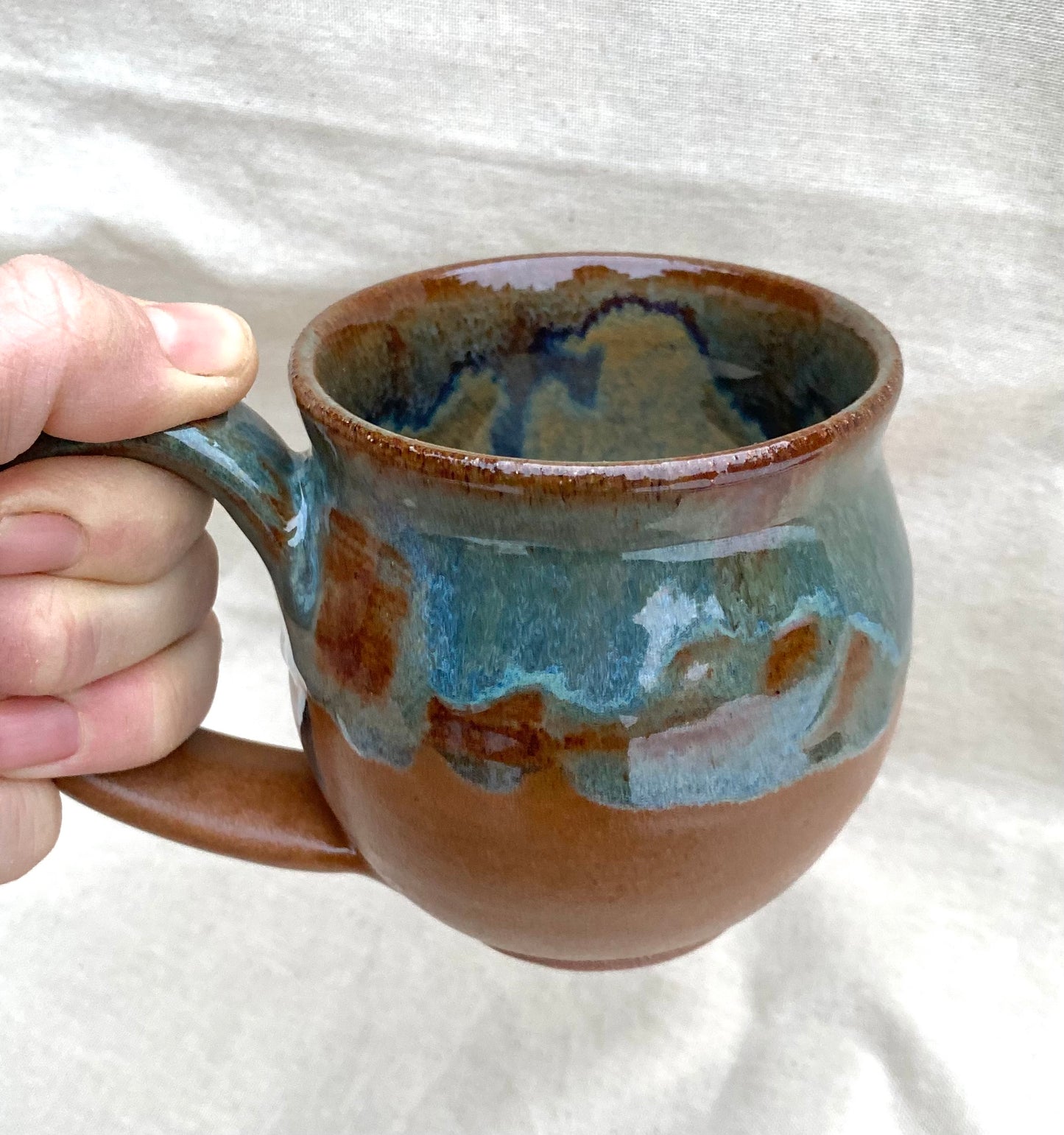 Small Mug - Brown & Turqouise