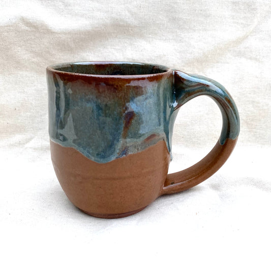 Small Mug - brown & turqouise