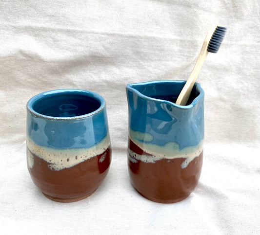 Bathroom Set - Toothbrush holder & cup
