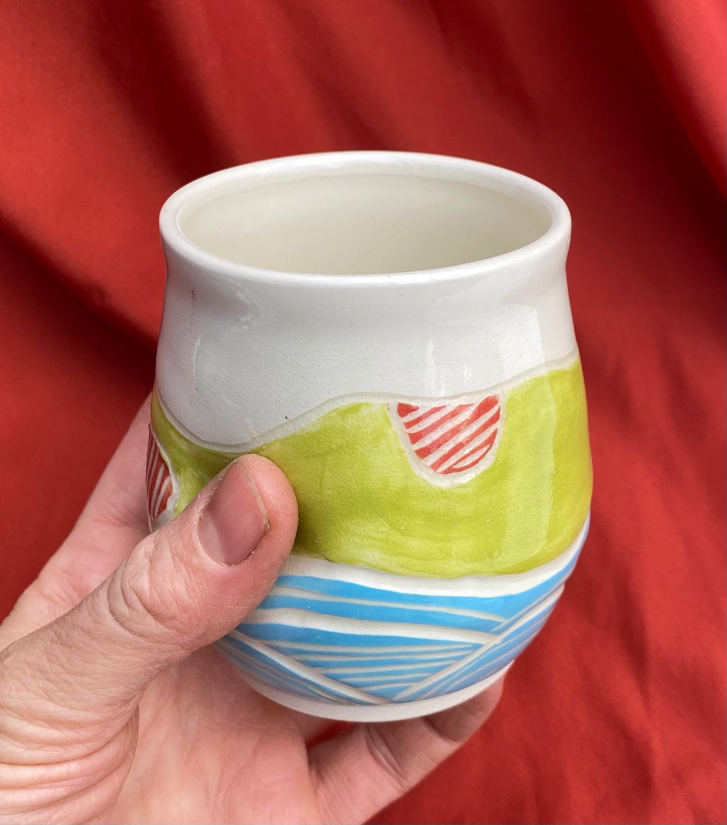 Tumbler with Colourful Sgraffito